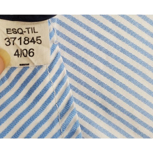 Tommy Hilfiger Mens Y2K Shirt Long Sleeve Button Up Striped White Blue Size L - Picture 8 of 8